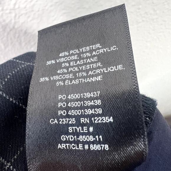 Aritzia Babaton Black Windowpane Patterned Pants Slim Straight Leg High Rise 0 - Picture 7 of 7